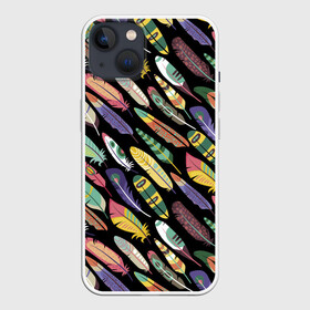 Чехол для iPhone 13 с принтом Feathers 2022 в Санкт-Петербурге,  |  | color | cool | fashion | feather | hipster | круто | мода | перо | хипстер | цвет