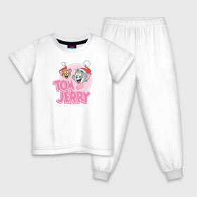 Детская пижама хлопок с принтом Том и Джерри в Санкт-Петербурге, 100% хлопок |  брюки и футболка прямого кроя, без карманов, на брюках мягкая резинка на поясе и по низу штанин
 | tom and jerry | vdkimel | warner bros | том и джерри