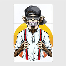 Магнитный плакат 2Х3 с принтом Monkey hipster в Санкт-Петербурге, Полимерный материал с магнитным слоем | 6 деталей размером 9*9 см | baseball cap | beard | cool | earring | ears | fashion | hype | jaw | monkey | muzzle | smile | teeth | бейсболка | борода | зубы | круто | мода | обезьяна | пасть | серьга | улыбка | хайп