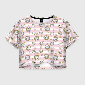 Женская футболка Crop-top 3D с принтом Tom and Jerry в Санкт-Петербурге, 100% полиэстер | круглая горловина, длина футболки до линии талии, рукава с отворотами | tom and jerry | vdkimel | warner bros | том и джерри