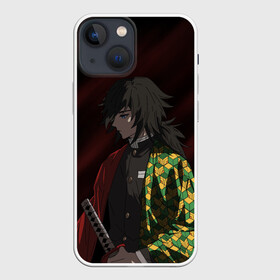 Чехол для iPhone 13 mini с принтом ГИЮ ТОМИОКА в Санкт-Петербурге,  |  | anime | demon slayer | kimetsu no yaiba | аниме | бесконечный поезд | гию томиока | зеницу | иноске | иноске хашибира | клинок | клинок рассекающий демонов | манга | недзуко | незука | незуко | нэзуко