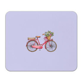 Коврик для мышки прямоугольный с принтом Bicycle в Санкт-Петербурге, натуральный каучук | размер 230 х 185 мм; запечатка лицевой стороны | букет | велосипед | лето | цветы