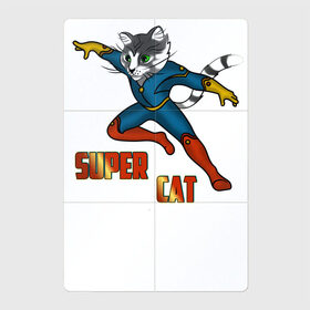 Магнитный плакат 2Х3 с принтом Supercat в Санкт-Петербурге, Полимерный материал с магнитным слоем | 6 деталей размером 9*9 см | cat | кот. кошка. котенок. котик. коты