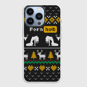 Чехол для iPhone 13 Pro с принтом Pornhub свитер с оленями в Санкт-Петербурге,  |  | 2021 | knit | knitted | merch | new year | sweater | ugly sweater | вязанный | вязяный | зимний | лого | логотип | мерч | новый год | олени | рождественский | рождественский свитер | рождес