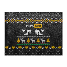 Обложка для студенческого билета с принтом Pornhub свитер с оленями в Санкт-Петербурге, натуральная кожа | Размер: 11*8 см; Печать на всей внешней стороне | Тематика изображения на принте: 2021 | knit | knitted | merch | new year | sweater | ugly sweater | вязанный | вязяный | зимний | лого | логотип | мерч | новый год | олени | рождественский | рождественский свитер | рождес