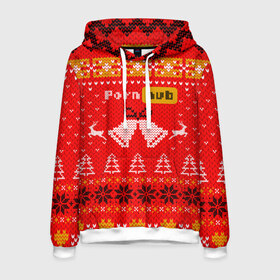 Мужская толстовка 3D с принтом Pornhub рождественский свитер в Санкт-Петербурге, 100% полиэстер | двухслойный капюшон со шнурком для регулировки, мягкие манжеты на рукавах и по низу толстовки, спереди карман-кенгуру с мягким внутренним слоем. | Тематика изображения на принте: 2021 | christmas | knit | knitted | merch | new year | sweater | ugly sweater | вязанный | вязяный | зимний | лого | логотип | мерч | новый год | олени | рождественский | рождество