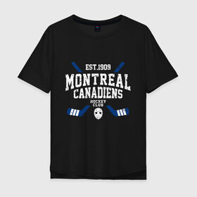 Мужская футболка хлопок Oversize с принтом Монреаль Канадиенс в Санкт-Петербурге, 100% хлопок | свободный крой, круглый ворот, “спинка” длиннее передней части | canadiens | hockey | montreal | montreal canadiens | nhl | usa | канадиенс | монреаль | монреаль канадиенс | нхл | спорт | сша | хоккей | шайба