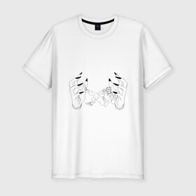 Мужская футболка хлопок Slim с принтом Jujutsu Kaisen Itadori в Санкт-Петербурге, 92% хлопок, 8% лайкра | приталенный силуэт, круглый вырез ворота, длина до линии бедра, короткий рукав | hand | itadori | sukuna | итадори | магическая битва | руки | сукуна