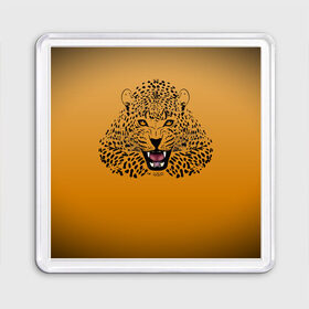 Магнит 55*55 с принтом Леопард в Санкт-Петербурге, Пластик | Размер: 65*65 мм; Размер печати: 55*55 мм | big cat | cat | leopard | кот | кошка | леопард