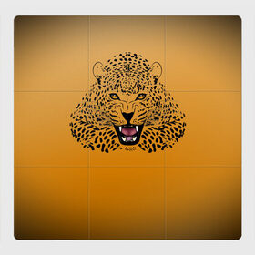 Магнитный плакат 3Х3 с принтом Леопард в Санкт-Петербурге, Полимерный материал с магнитным слоем | 9 деталей размером 9*9 см | big cat | cat | leopard | кот | кошка | леопард