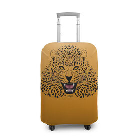 Чехол для чемодана 3D с принтом Леопард в Санкт-Петербурге, 86% полиэфир, 14% спандекс | двустороннее нанесение принта, прорези для ручек и колес | big cat | cat | leopard | кот | кошка | леопард