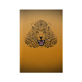 Обложка для паспорта матовая кожа с принтом Леопард в Санкт-Петербурге, натуральная матовая кожа | размер 19,3 х 13,7 см; прозрачные пластиковые крепления | big cat | cat | leopard | кот | кошка | леопард