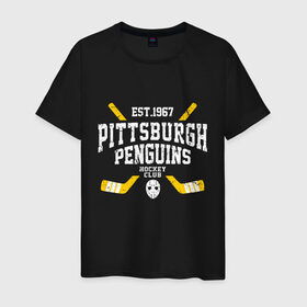 Мужская футболка хлопок с принтом Pittsburgh Penguins в Санкт-Петербурге, 100% хлопок | прямой крой, круглый вырез горловины, длина до линии бедер, слегка спущенное плечо. | hockey | nhl | penguins | pittsburg | pittsburgh | pittsburgh penguins | usa | нхл | пингвинз | питтсбург | питтсбург пингвинз | спорт | сша | хоккей | шайба