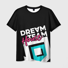 Мужская футболка 3D с принтом House в Санкт-Петербурге, 100% полиэфир | прямой крой, круглый вырез горловины, длина до линии бедер | blogger | bloggers | dream team | dream team house | dreamteam | dth | tik tok | tik tok house | блогер | блогеры | тик ток | тиктокеры