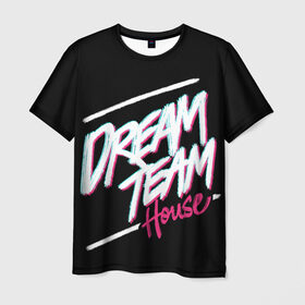 Мужская футболка 3D+ с принтом Dream Team House Brush в Санкт-Петербурге, 100% микрофибра | круглый вырез горловины, длина до линии бедер | Тематика изображения на принте: blogger | bloggers | dream team | dream team house | dreamteam | dth | tik tok | tik tok house | блогер | блогеры | тик ток | тиктокеры