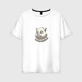 Женская футболка хлопок Oversize с принтом Hashibira Inosuke в Санкт-Петербурге, 100% хлопок | свободный крой, круглый ворот, спущенный рукав, длина до линии бедер
 | 