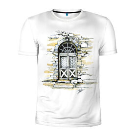 Мужская футболка 3D спортивная с принтом Старая дверь в Санкт-Петербурге, 100% полиэстер с улучшенными характеристиками | приталенный силуэт, круглая горловина, широкие плечи, сужается к линии бедра | акварель | графика | старая дверь