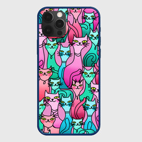Чехол для iPhone 12 Pro Max с принтом Цветные котики в Санкт-Петербурге, Силикон |  | cat | кот. кошка. котик. котики | коты