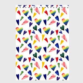 Скетчбук с принтом Пастельные сердца в Санкт-Петербурге, 100% бумага
 | 48 листов, плотность листов — 100 г/м2, плотность картонной обложки — 250 г/м2. Листы скреплены сверху удобной пружинной спиралью | gradient | heart | pastel | pattern | rainbow | watercolor | акварель | градиент | пастель | радуга | сердце | узор