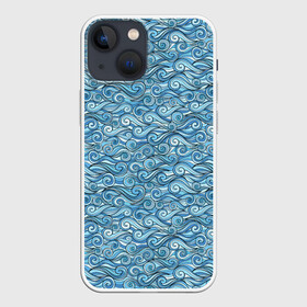 Чехол для iPhone 13 mini с принтом Море волнуется в Санкт-Петербурге,  |  | foam | gradient | ocean | pattern | sea | water | waves | вода | волны | градиент | море | океан | пена | узор