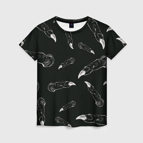 Женская футболка 3D с принтом Jujutsi Kaisen Sukuna - Пальцы в Санкт-Петербурге, 100% полиэфир ( синтетическое хлопкоподобное полотно) | прямой крой, круглый вырез горловины, длина до линии бедер | fingers | sukuna | аниме | магическая битва | манга | пальцы | сукуна | черный
