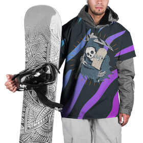 Накидка на куртку 3D с принтом Skate or die в Санкт-Петербурге, 100% полиэстер |  | skate | style | дизайнерское | для скейтеров | коса | скейт | скейтерское | скелет | стильное | хипстерское | череп | черепа