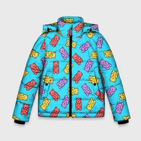 Зимняя куртка для мальчиков 3D с принтом Мармеладные мишки в Санкт-Петербурге, ткань верха — 100% полиэстер; подклад — 100% полиэстер, утеплитель — 100% полиэстер | длина ниже бедра, удлиненная спинка, воротник стойка и отстегивающийся капюшон. Есть боковые карманы с листочкой на кнопках, утяжки по низу изделия и внутренний карман на молнии. 

Предусмотрены светоотражающий принт на спинке, радужный светоотражающий элемент на пуллере молнии и на резинке для утяжки | 14 февраля | bears | jelly | валентин | день святого валентина | игрушки | мармелад | медведи | медвежата | милый | мимими | мишка | мишки | подарки | подарок | подарок девушке | подарок дочке | подарок парню
