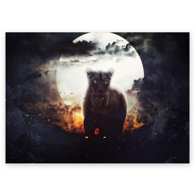 Поздравительная открытка с принтом Львица в Санкт-Петербурге, 100% бумага | плотность бумаги 280 г/м2, матовая, на обратной стороне линовка и место для марки
 | cat | kitten | kitty | lion | pet | tiger | арт | взгляд | животные | кот | котёнок | коты | котятки | котятушки | кошечки | кошка | кошки | лев | мордочка | тигр