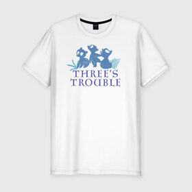 Мужская футболка хлопок Slim с принтом Threes Trouble в Санкт-Петербурге, 92% хлопок, 8% лайкра | приталенный силуэт, круглый вырез ворота, длина до линии бедра, короткий рукав | brave | merida | pixar | vdzabma | мерида | пиксар | храбрая | храбрая сердцем