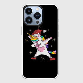 Чехол для iPhone 13 Pro с принтом Unicorn Dab в Санкт-Петербурге,  |  | art | christmas | dab | heart | new year | rainbow | santa hat | stars | unicorn | арт | единорог | звезды | новый год | радуга | рождество | сердце | шапка санты