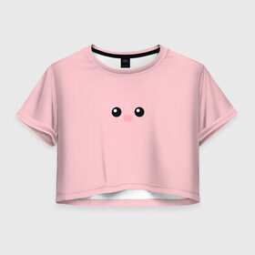 Женская футболка Crop-top 3D с принтом хрюшка в Санкт-Петербурге, 100% полиэстер | круглая горловина, длина футболки до линии талии, рукава с отворотами | животные | красота | милаха | свинка