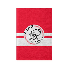 Обложка для паспорта матовая кожа с принтом AJAX AMSTERDAM в Санкт-Петербурге, натуральная матовая кожа | размер 19,3 х 13,7 см; прозрачные пластиковые крепления | Тематика изображения на принте: ajax | amsterdam | football | holland | red | sport | team | white | амстердам | аякс | гол | голландия | красный | логотип | мяч | нидерланды | полосы | спорт | футбол