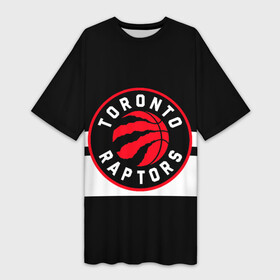 Платье-футболка 3D с принтом TORONTO RAPTORS в Санкт-Петербурге,  |  | basketball | canada | logo | nba | raptors | sport | team | toronto | usa | баскетбол | канада | логотип | мяч | нба | полосы | рэпторс | спорт | сша | торонто | черный