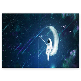 Поздравительная открытка с принтом Космонавт в Санкт-Петербурге, 100% бумага | плотность бумаги 280 г/м2, матовая, на обратной стороне линовка и место для марки
 | cosmonavt | galaxy | nasa | nebula | space | star | абстракция | астронавт | вселенная | галактика | звезда | звезды | космический | космонавт | наса | планеты | скафандр