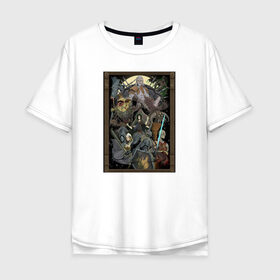 Мужская футболка хлопок Oversize с принтом Demons Souls в Санкт-Петербурге, 100% хлопок | свободный крой, круглый ворот, “спинка” длиннее передней части | dark souls | demon souls | demons souls | demons souls remastered | git gud | гит гуд | дарк соулз | демон соулз