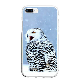 Чехол для iPhone 7Plus/8 Plus матовый с принтом Зимняя птица в Санкт-Петербурге, Силикон | Область печати: задняя сторона чехла, без боковых панелей | животные | звери | зима | зимний | зимняя | лес | природа | птица | сова