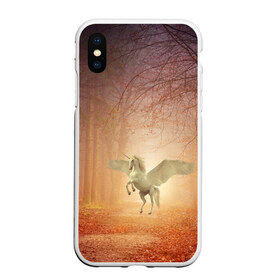 Чехол для iPhone XS Max матовый с принтом Единорог в Санкт-Петербурге, Силикон | Область печати: задняя сторона чехла, без боковых панелей | единорог | единороги | животное | животные | кони | конь | крылья | крыльями | лес | лесной | лесные | лошади | лошадь | осенний | осень | пигас | пигасы