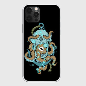 Чехол для iPhone 12 Pro Max с принтом ЧЕРЕП И ЩУПАЛЬЦА в Санкт-Петербурге, Силикон |  | Тематика изображения на принте: sea | skull | tantecls | water | вода | глаз | голова | море | морская | океан | осьминог | череп | щупальца | якорь