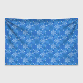 Флаг-баннер с принтом Снежинки в Санкт-Петербурге, 100% полиэстер | размер 67 х 109 см, плотность ткани — 95 г/м2; по краям флага есть четыре люверса для крепления | 