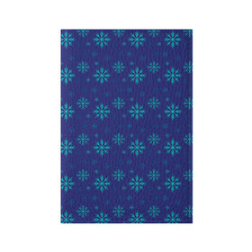 Обложка для паспорта матовая кожа с принтом Мятные снежинки в Санкт-Петербурге, натуральная матовая кожа | размер 19,3 х 13,7 см; прозрачные пластиковые крепления | зима | новый год | погода | природа | снег | снежинки | холод