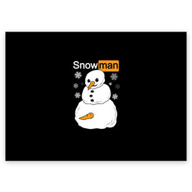 Поздравительная открытка с принтом Снеговик в Санкт-Петербурге, 100% бумага | плотность бумаги 280 г/м2, матовая, на обратной стороне линовка и место для марки
 | Тематика изображения на принте: 2021 | brazzers | christmas | happy new year | marry christmas | marry x mas | new year | snow | snowman | winter | бразерс | браззерс | новогодний | новогодний свитер | новый год | пошлый | праздничный | снег | сне