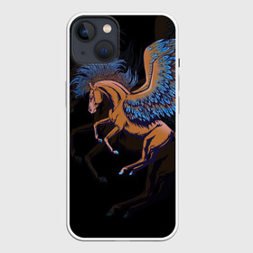 Чехол для iPhone 13 с принтом Pegasus wings в Санкт-Петербурге,  |  | pegasus | винтаж | графика | животное | зверь | конь | крыло | крылья | лошадь | пегас | перо | перья | пони