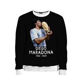 Детский свитшот 3D с принтом Diego Maradona в Санкт-Петербурге, 100% полиэстер | свободная посадка, прямой крой, мягкая тканевая резинка на рукавах и понизу свитшота | 10 | 1960 | 2020 | argentina | barcelona | diego | football | legend | leo | lionel | maradona | messi | retro | rip | soccer | аргентина | барселона | бога | диего | легенда | лионель | марадона | месси | мяч | ретро | рука | форма | футбол