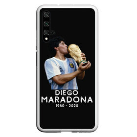 Чехол для Honor 20 с принтом Diego Maradona в Санкт-Петербурге, Силикон | Область печати: задняя сторона чехла, без боковых панелей | Тематика изображения на принте: 10 | 1960 | 2020 | argentina | barcelona | diego | football | legend | leo | lionel | maradona | messi | retro | rip | soccer | аргентина | барселона | бога | диего | легенда | лионель | марадона | месси | мяч | ретро | рука | форма | футбол