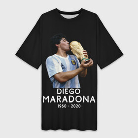 Платье-футболка 3D с принтом Diego Maradona в Санкт-Петербурге,  |  | 10 | 1960 | 2020 | argentina | barcelona | diego | football | legend | leo | lionel | maradona | messi | retro | rip | soccer | аргентина | барселона | бога | диего | легенда | лионель | марадона | месси | мяч | ретро | рука | форма | футбол