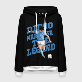 Женская толстовка 3D с принтом Diego Maradona в Санкт-Петербурге, 100% полиэстер  | двухслойный капюшон со шнурком для регулировки, мягкие манжеты на рукавах и по низу толстовки, спереди карман-кенгуру с мягким внутренним слоем. | 10 | 1960 | 2020 | argentina | barcelona | diego | football | legend | leo | lionel | maradona | messi | retro | rip | soccer | аргентина | барселона | бога | диего | легенда | лионель | марадона | месси | мяч | ретро | рука | форма | футбол