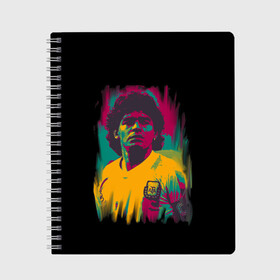 Тетрадь с принтом Diego Maradona в Санкт-Петербурге, 100% бумага | 48 листов, плотность листов — 60 г/м2, плотность картонной обложки — 250 г/м2. Листы скреплены сбоку удобной пружинной спиралью. Уголки страниц и обложки скругленные. Цвет линий — светло-серый
 | 10 | 1960 | 2020 | argentina | barcelona | diego | football | legend | leo | lionel | maradona | messi | retro | rip | soccer | аргентина | барселона | бога | диего | легенда | лионель | марадона | месси | мяч | ретро | рука | форма | футбол