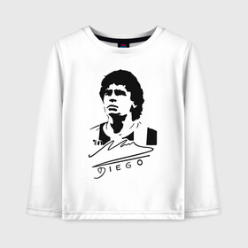 Детский лонгслив хлопок с принтом Diego Maradona в Санкт-Петербурге, 100% хлопок | круглый вырез горловины, полуприлегающий силуэт, длина до линии бедер | 10 | 1960 | 2020 | argentina | barcelona | diego | football | legend | leo | lionel | maradona | messi | retro | rip | soccer | автограф | аргентина | барселона | бога | диего | легенда | лионель | марадона | месси | мяч | ретро | роспись | р