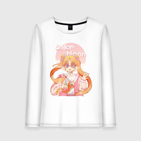 Женский лонгслив хлопок с принтом Sailor Moon Coffee в Санкт-Петербурге, 100% хлопок |  | anime | animegirl | cute | kavai | kavaii | madara | manga | sailor | sailorchibimoon | sailorjupiter | sailormars | sailormercury | sailormoon | sailormooncrystal | sailorvenus | usagi | usagitsukino | аниме | анимесейлормун | каваи | сейлормун