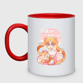 Кружка двухцветная с принтом Sailor Moon Coffee в Санкт-Петербурге, керамика | объем — 330 мл, диаметр — 80 мм. Цветная ручка и кайма сверху, в некоторых цветах — вся внутренняя часть | anime | animegirl | cute | kavai | kavaii | madara | manga | sailor | sailorchibimoon | sailorjupiter | sailormars | sailormercury | sailormoon | sailormooncrystal | sailorvenus | usagi | usagitsukino | аниме | анимесейлормун | каваи | сейлормун